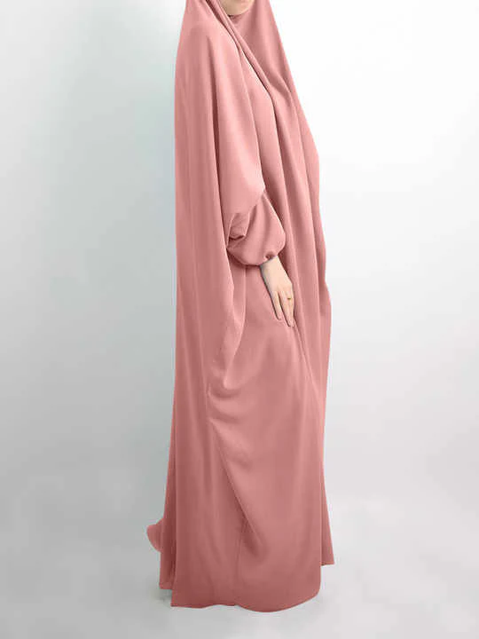 One Piece French Jilbab in Light Grey - Image 4