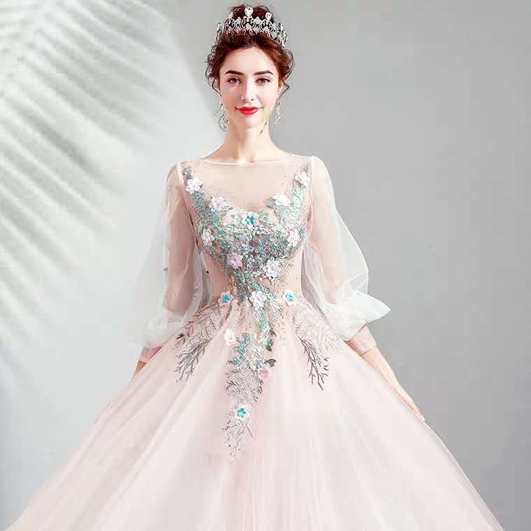 Opulent Pink Rose Floral Gown - clearance item - Image 3