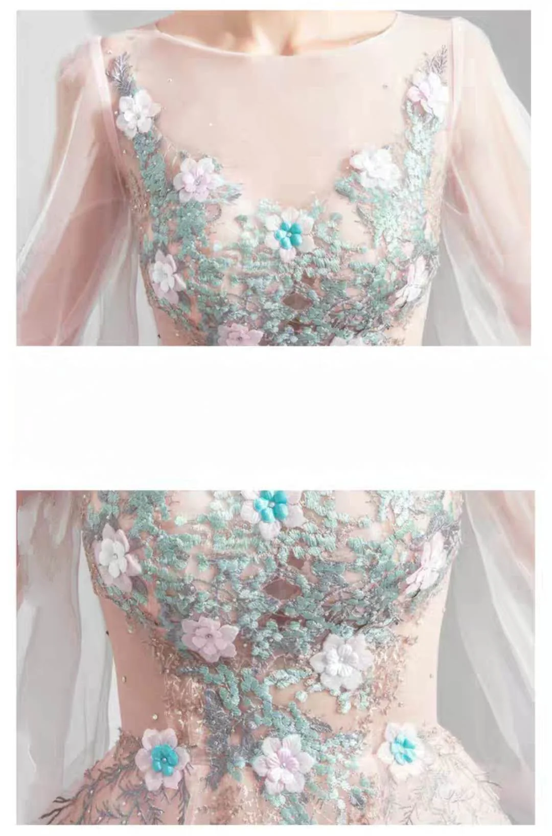 Opulent Pink Rose Floral Gown - clearance item - Image 5