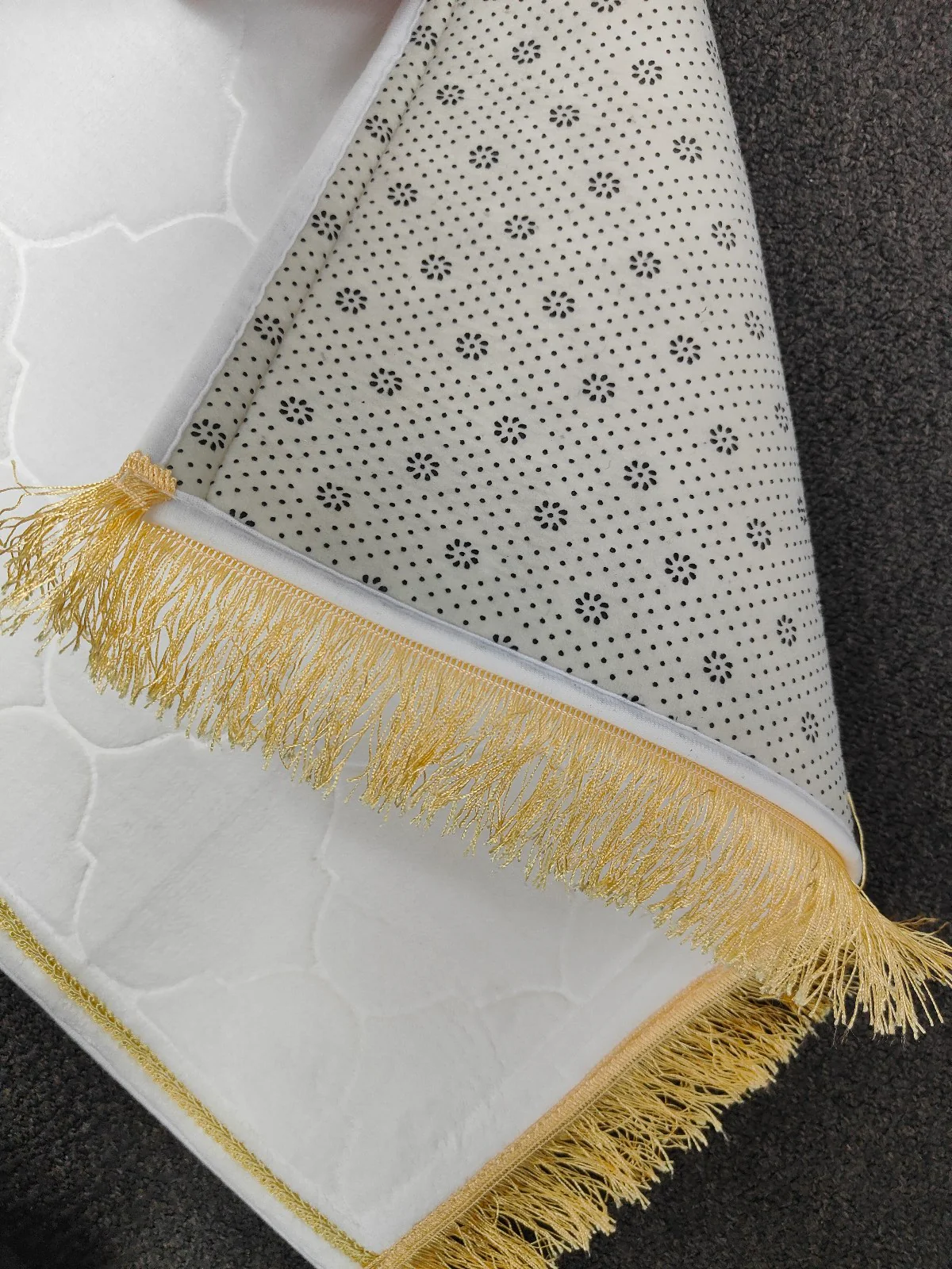 Padded Prayer Mat in White - Image 6