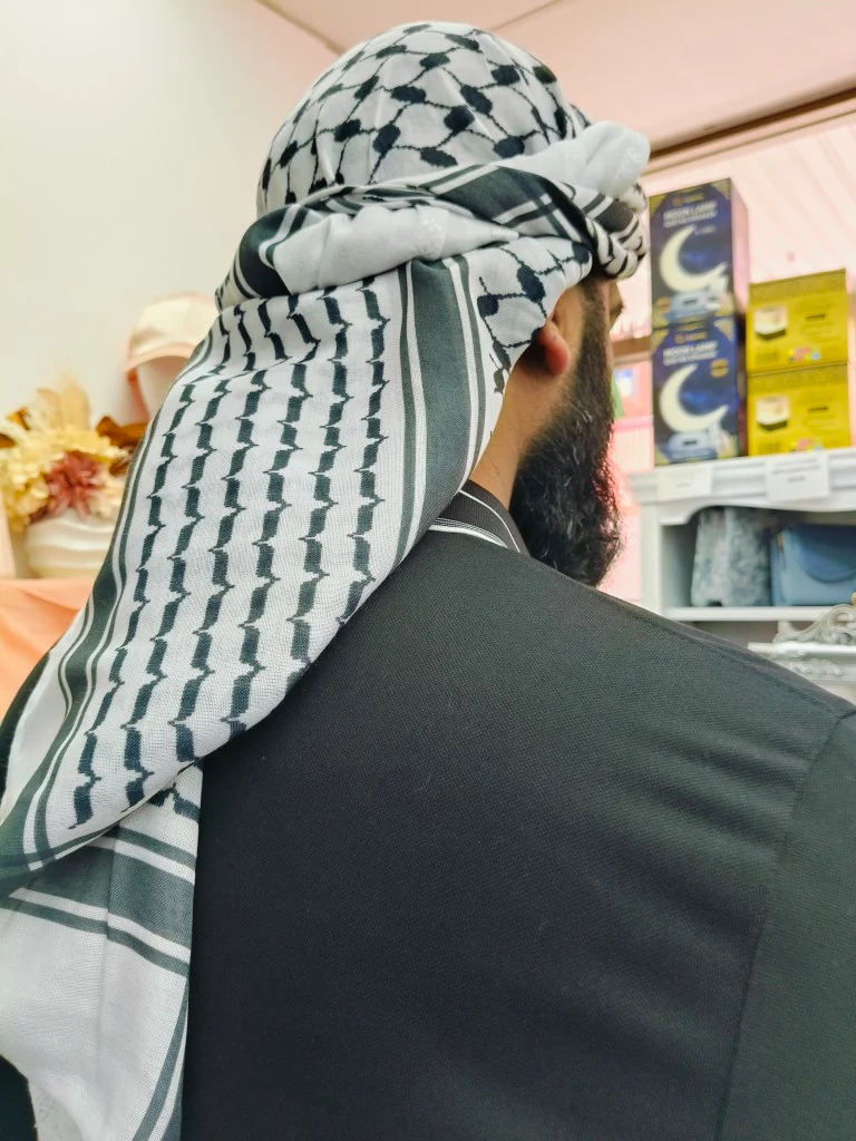 Palestine Keffiyeh Scarf in Black - Image 3