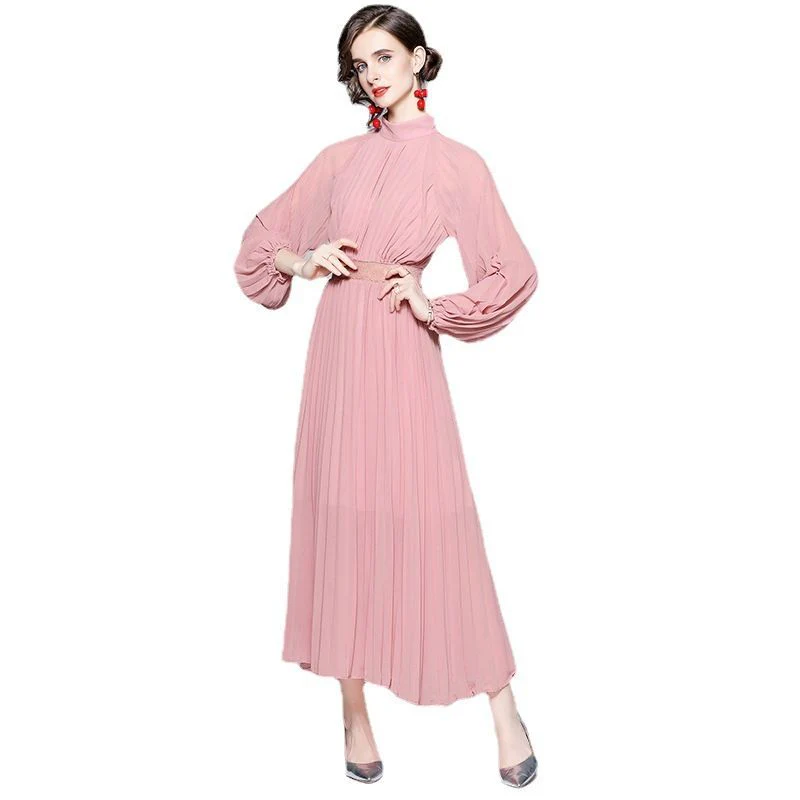 Pink Pleated Dress - Image 3