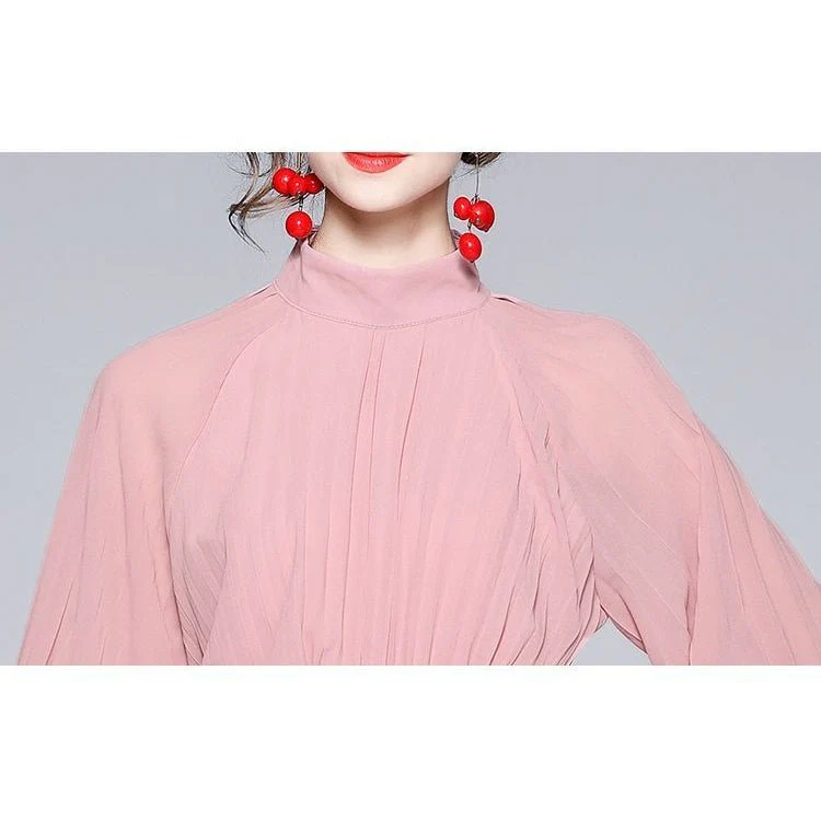 Pink Pleated Dress - Image 5