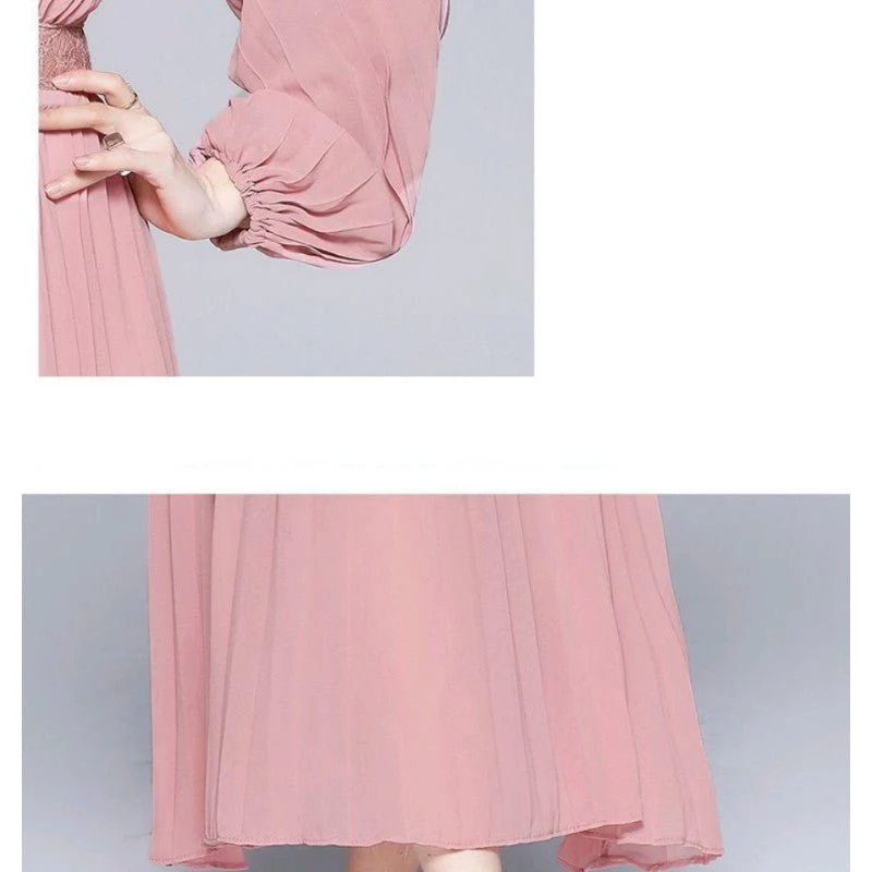 Pink Pleated Dress - Image 6