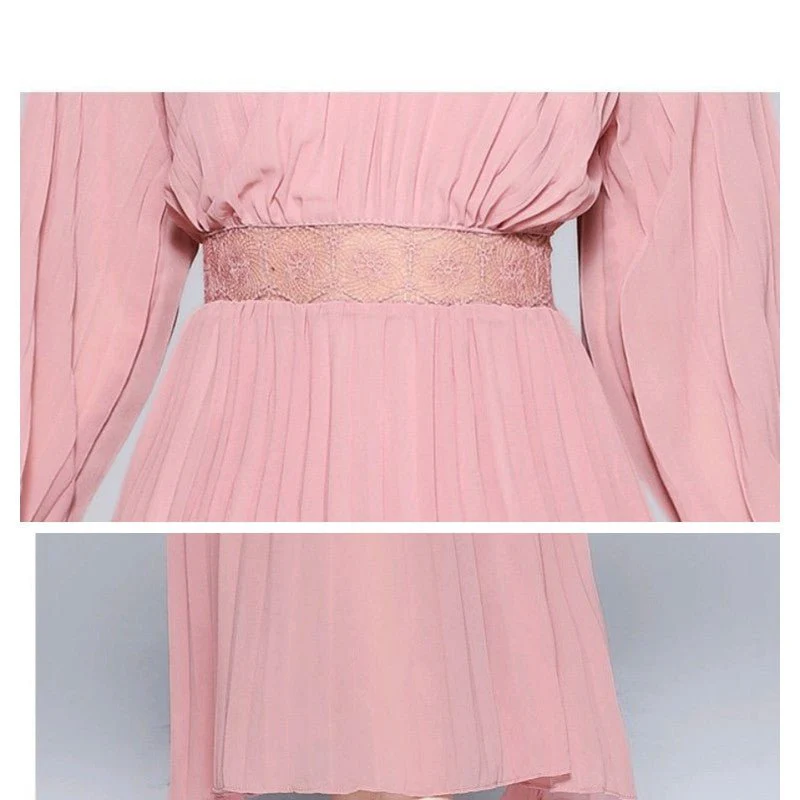 Pink Pleated Dress - Image 7
