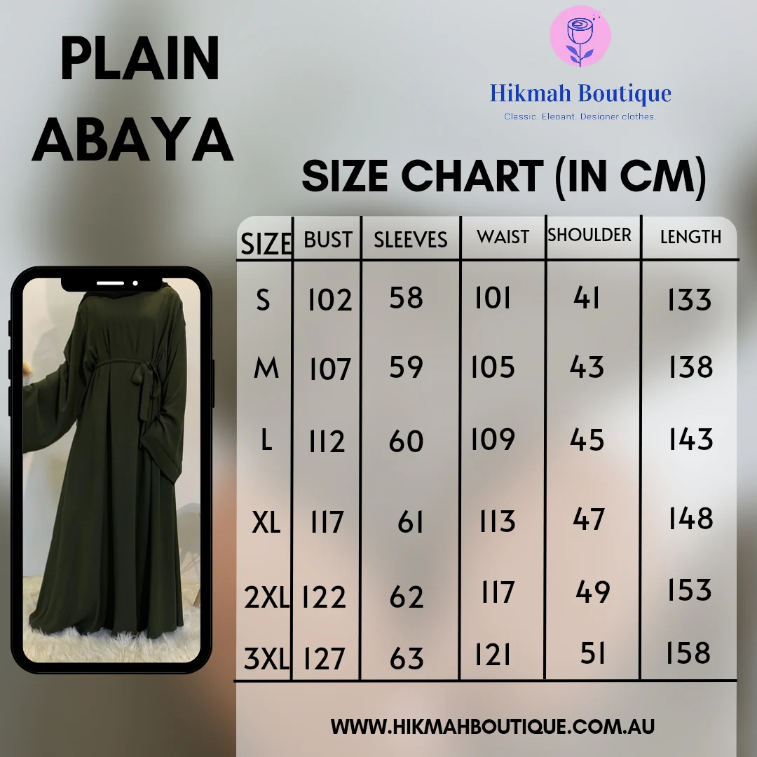 Plain Abaya in Pearl Grey - clearance online only - Image 3