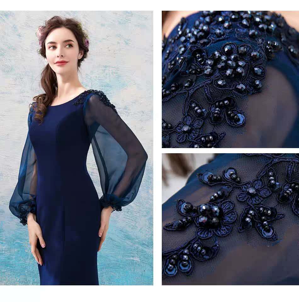 Posh Blue Mermaid Gown - clearance item - Image 7