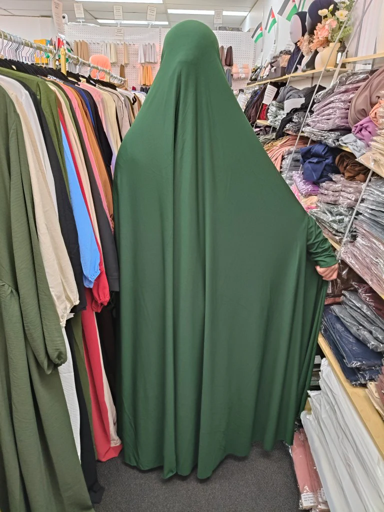 Premium Ankle Length Jilbab in Forest Green (clearance online only) - Image 3