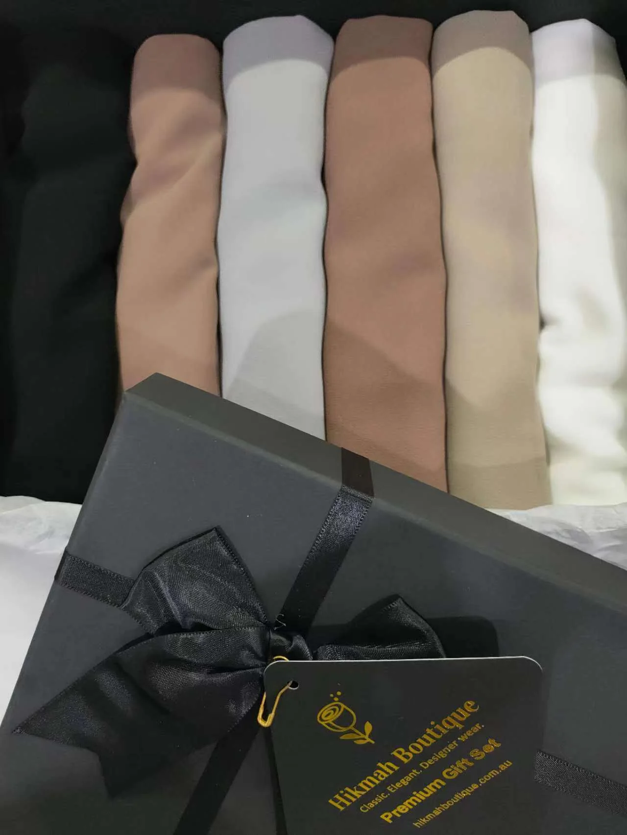 Chiffon Hijab Gift Set | Classic Range (6 Hijabs with Pins) - Image 5