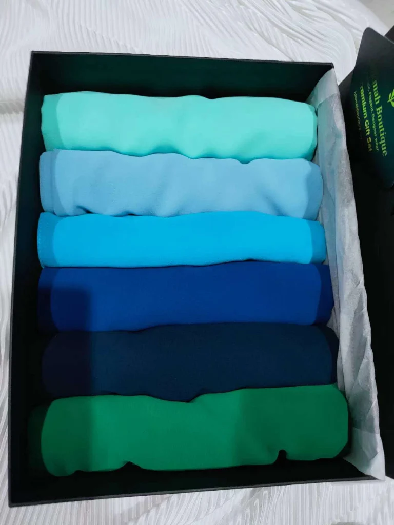 Premium Hijab Gift Set | Elegant Range 6 Colors | 6 Chiffon Hijabs (wt bonus magnetic pins) - Image 5