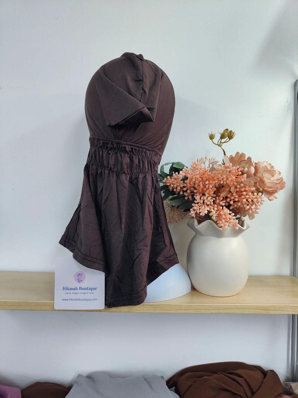 Pure Bamboo Hijab Ninja Cap in Dark Mocha - Image 3