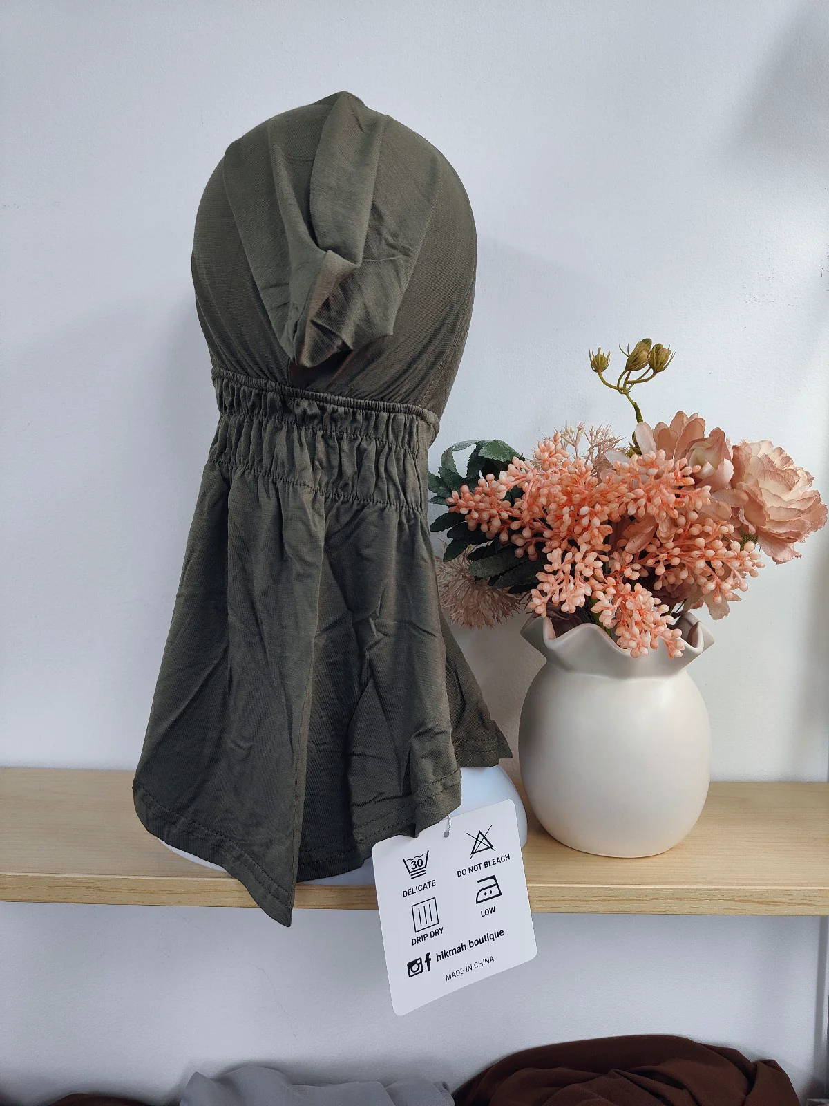 Pure Bamboo Hijab Ninja Cap in Slate Grey - Image 3