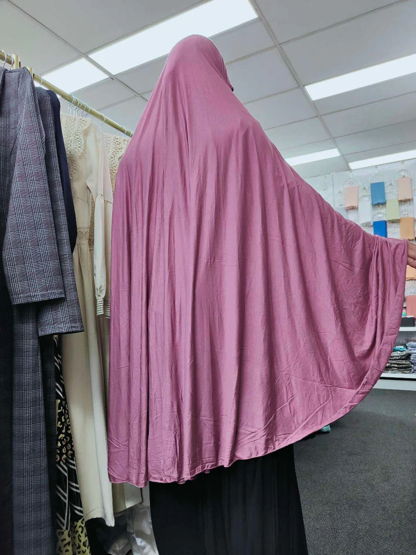 Pure Bamboo Jilbab Non-Sleeved in Dusty Purple - Image 3