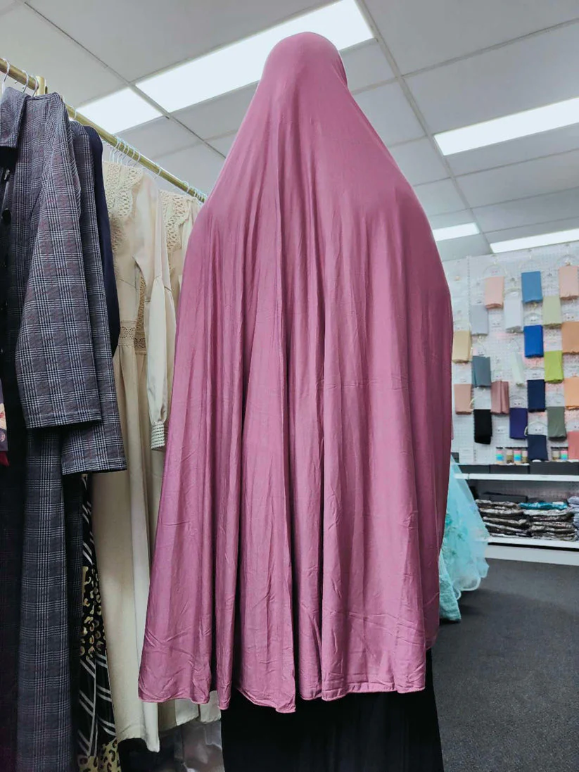 Pure Bamboo Jilbab Non-Sleeved in Dusty Purple - Image 4
