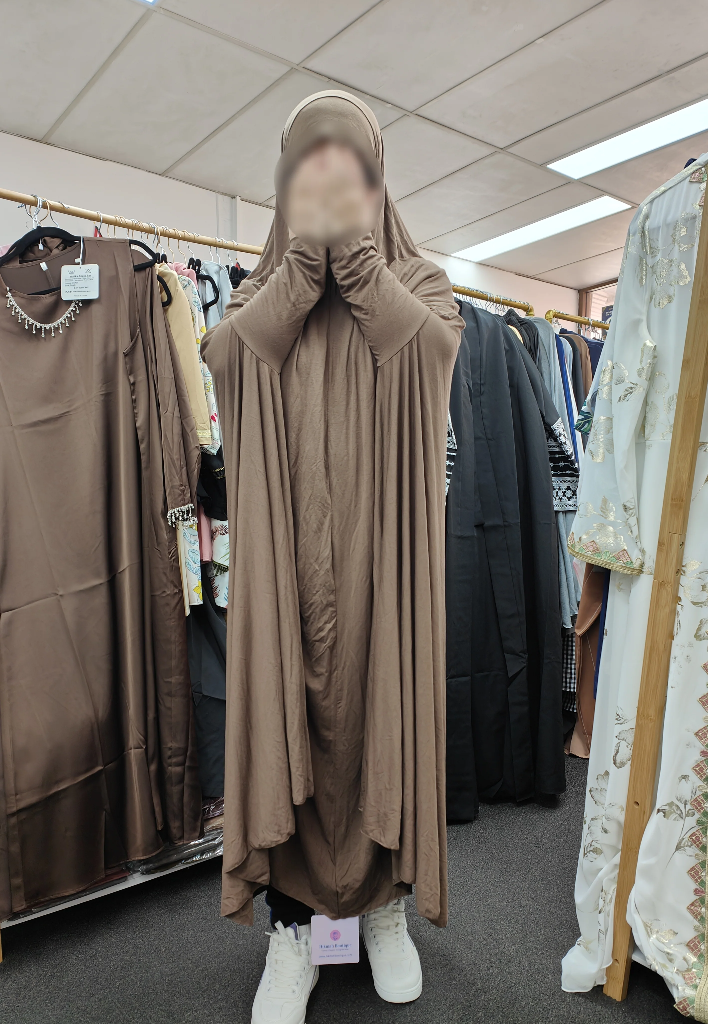 Pure Bamboo Long Jilbab | Brown Color - Image 4