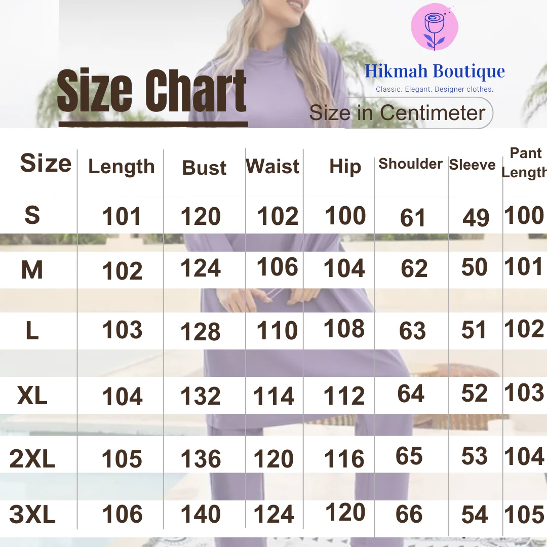 Purple Burkini | Modest Swimwear 3Pcs Set - Image 6