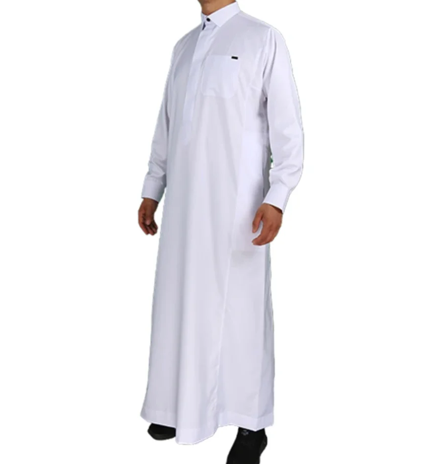 Saudi Men's Thobe in White - Image 3