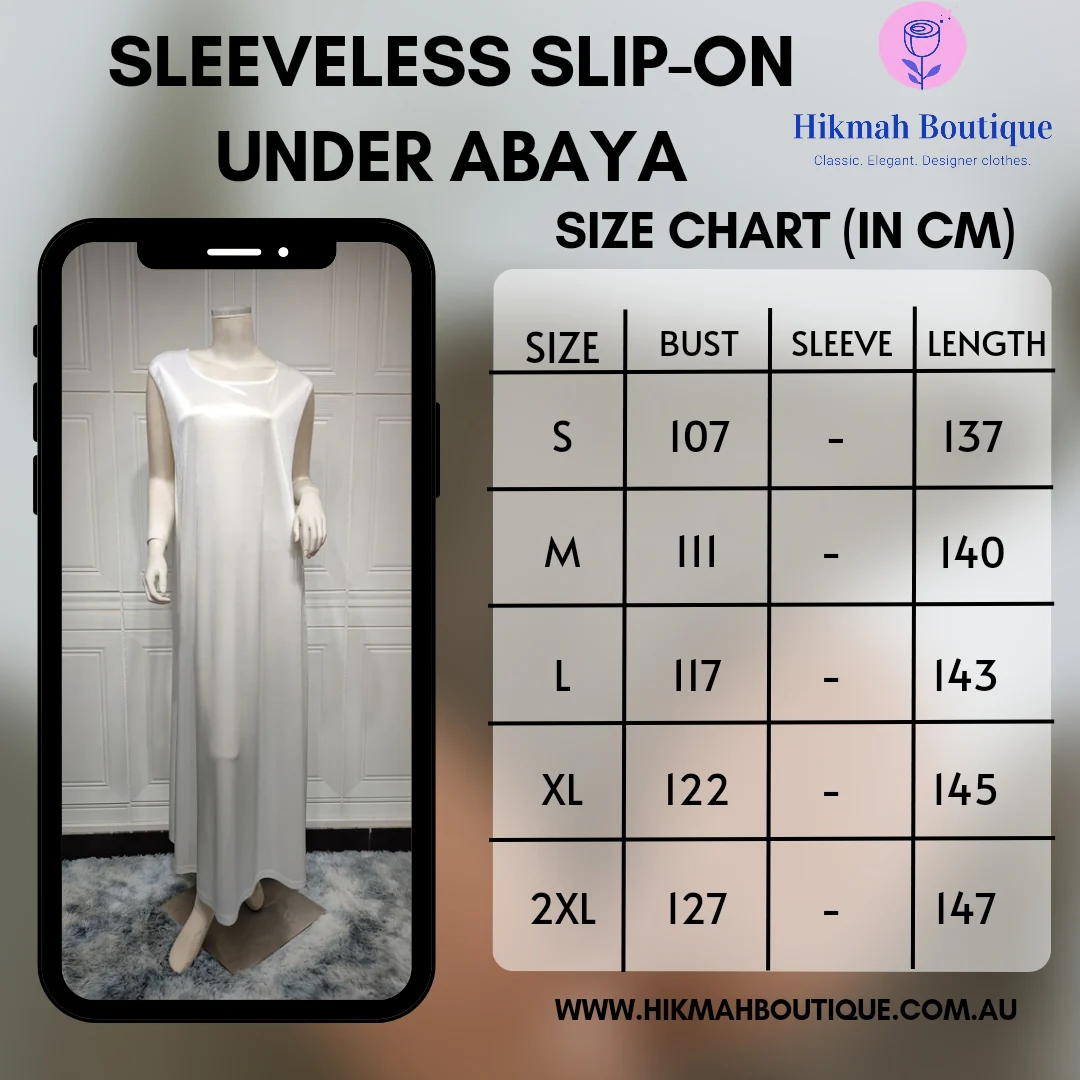 Sleeveless Slip-on Under Abaya in White - Image 3