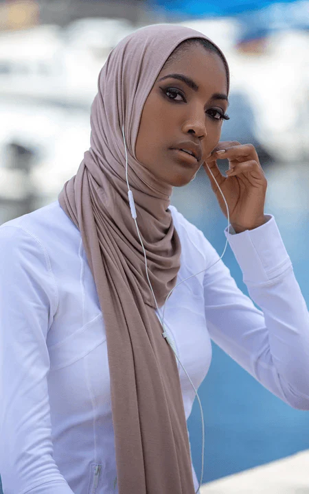 Viscose Instant Long Hijab with Ear Access, Stretchy, Breathable, Soft, and Silky - Image 5
