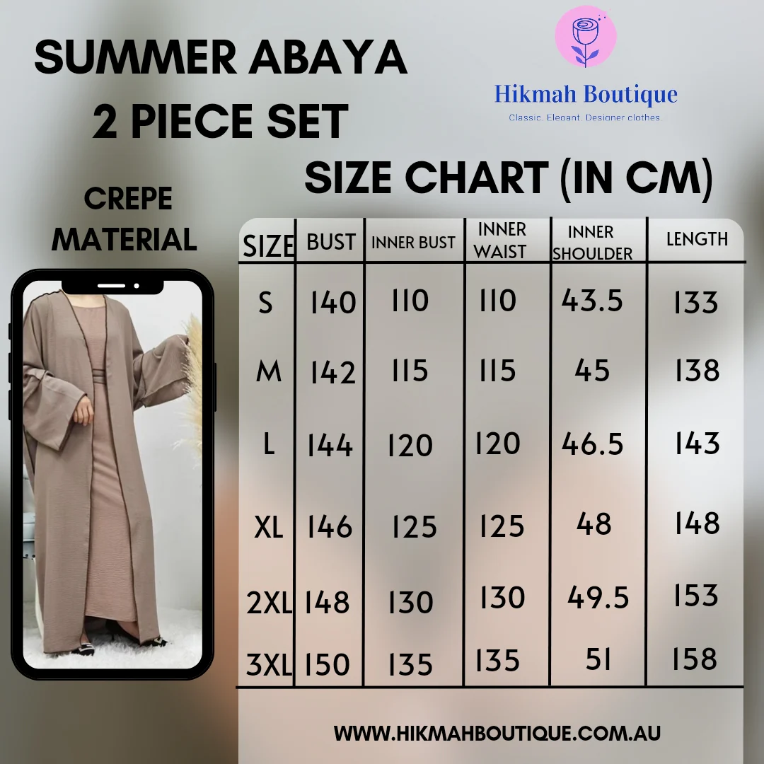 Summer Abaya 2-Piece Set in Dark Olive - clearance online only - Image 3