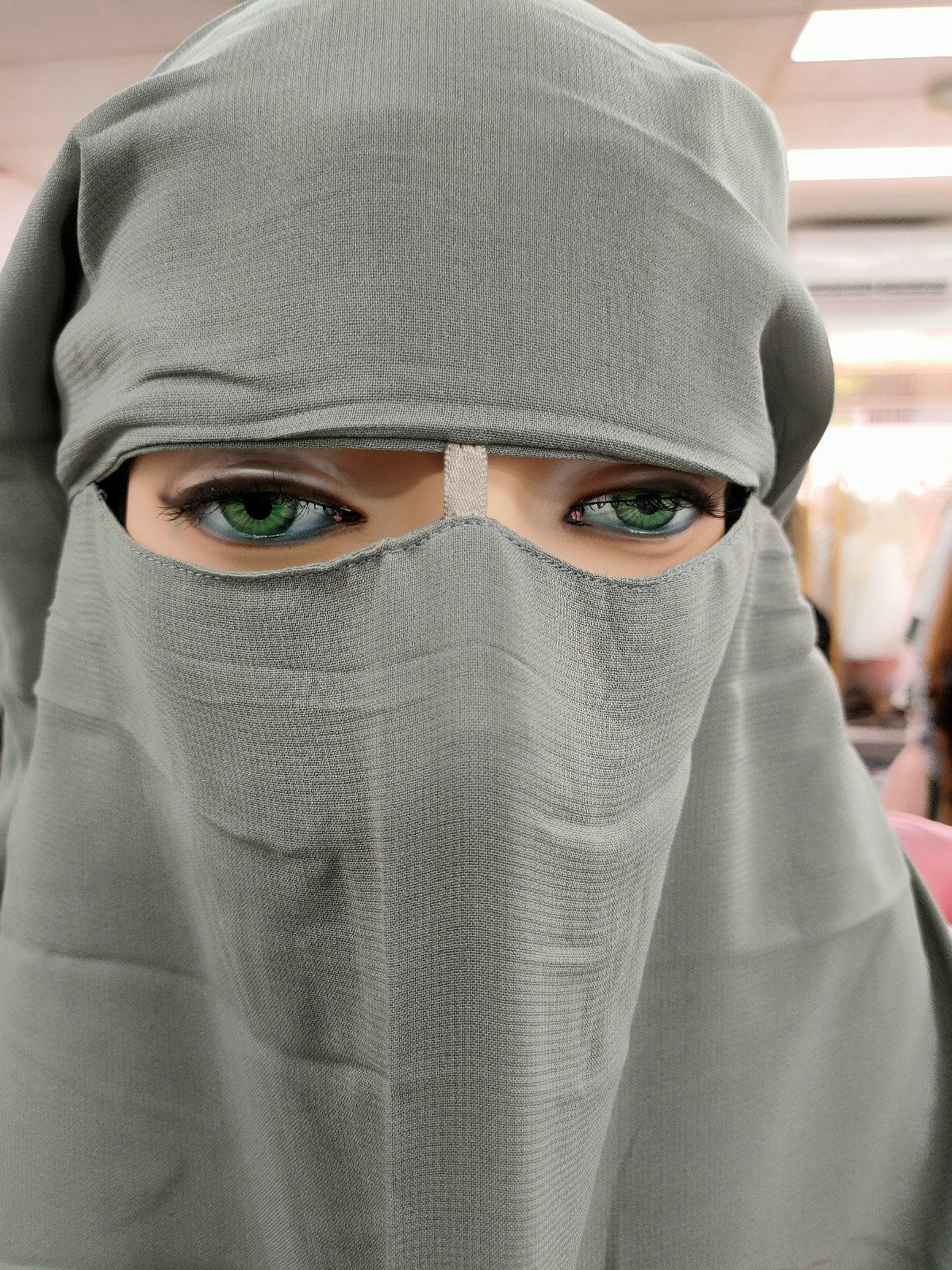 Triple Layer Niqab In Grey - Image 4