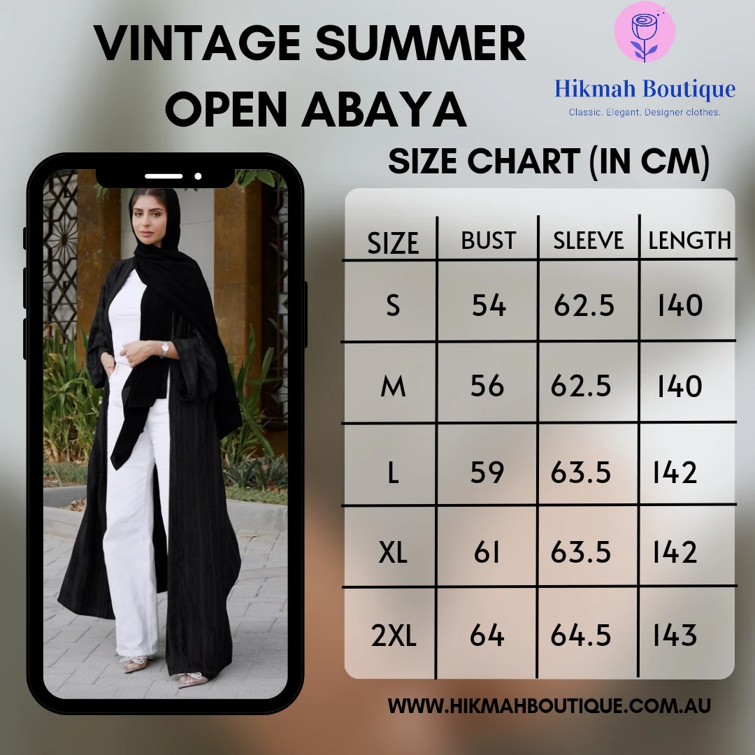 Vintage Summer Open Abaya - Pearl Grey - Image 5