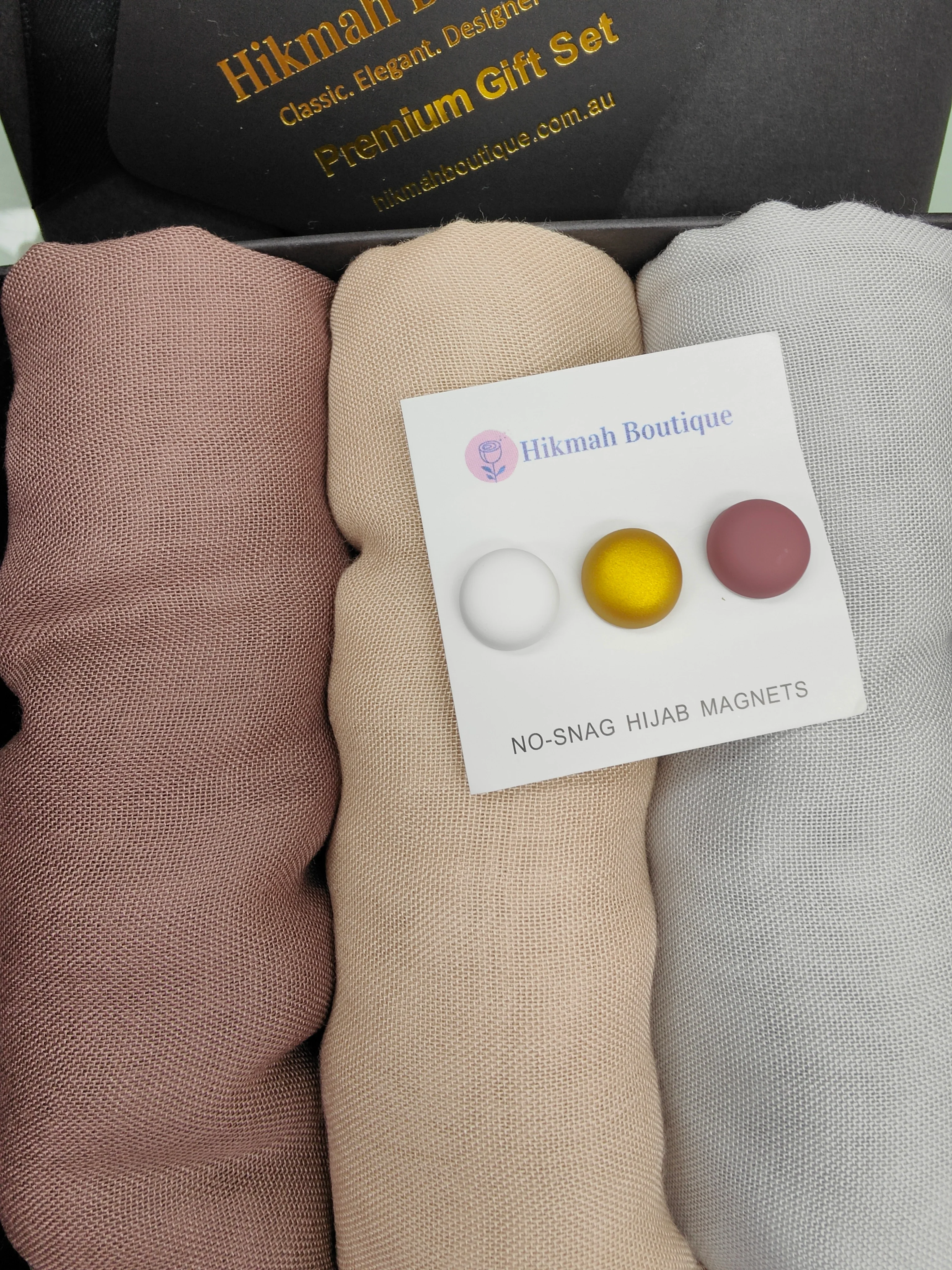Viscose Hijab Gift Box With Magnetic Pins Triple Pack - Image 7
