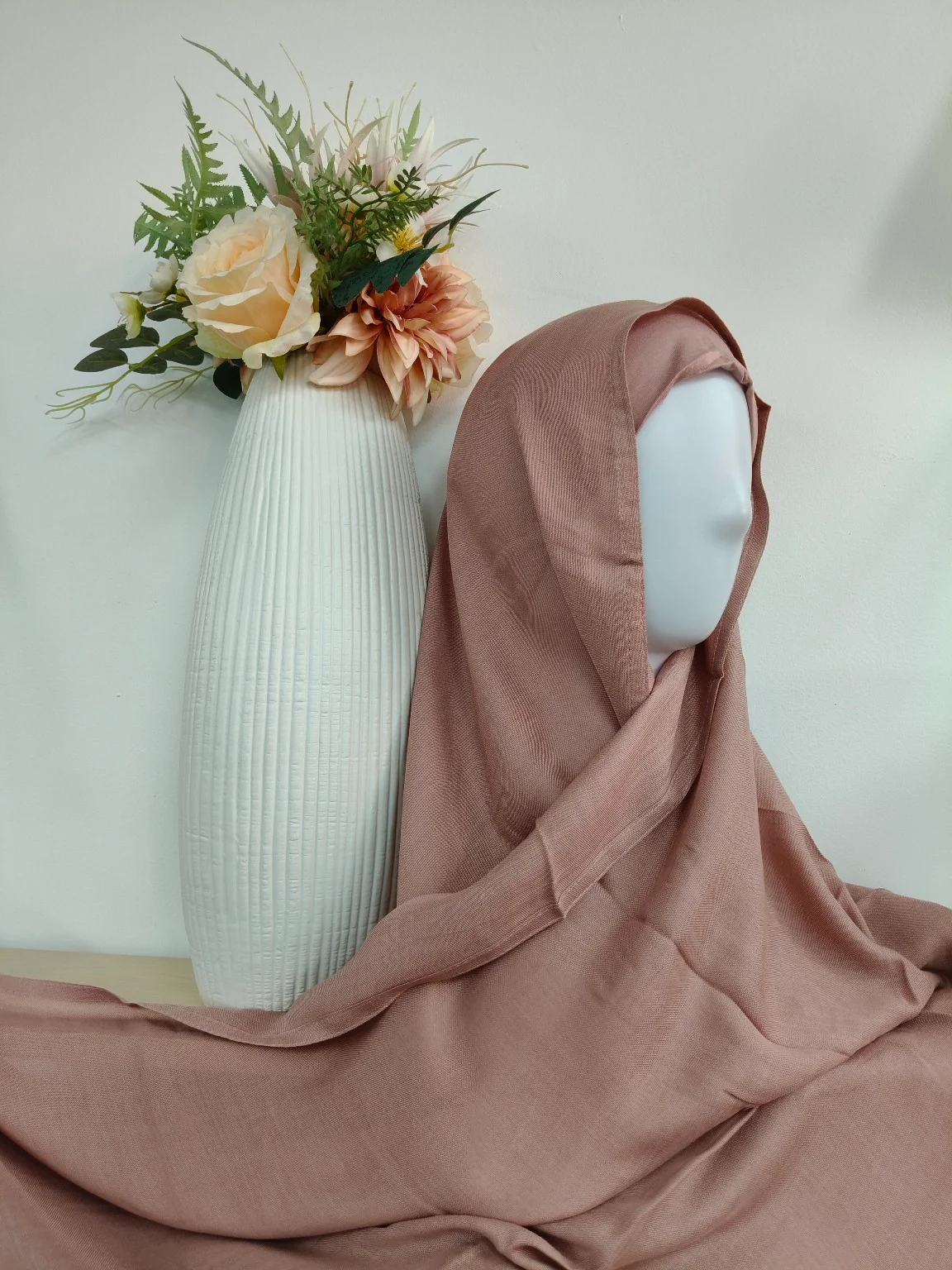 Viscose Hijab With Matching Undercap Set in Blush Pink