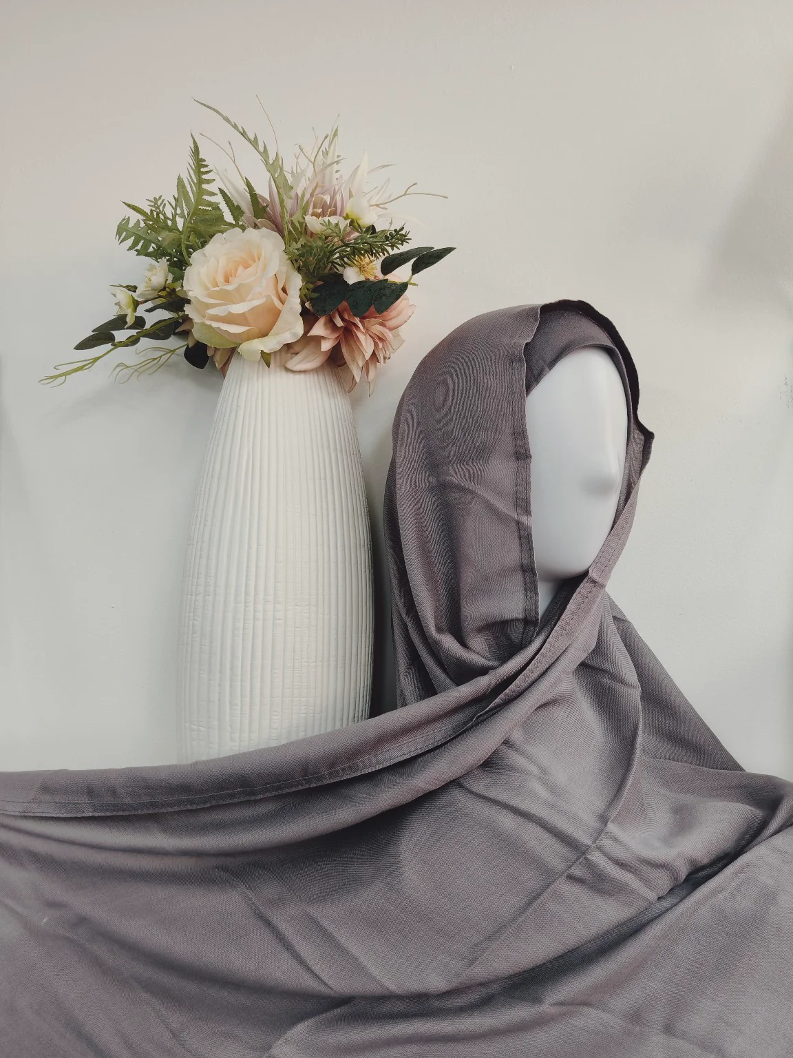 Viscose Hijab With Matching Undercap Set in Smokey Grey