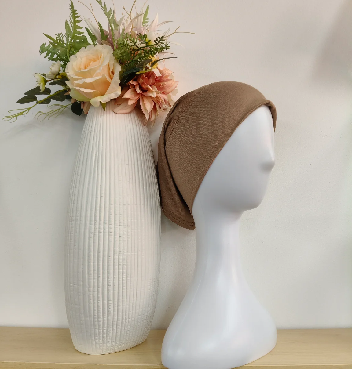 Viscose Hijab With Matching Undercap Set in Moss Brown - Image 2