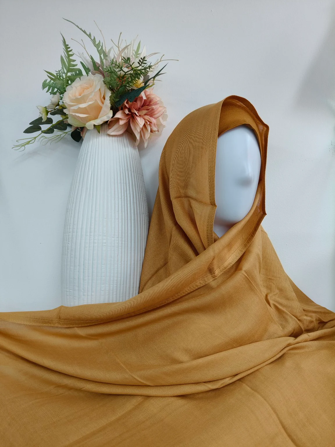 Viscose Hijab With Matching Undercap Set in Sand Brown