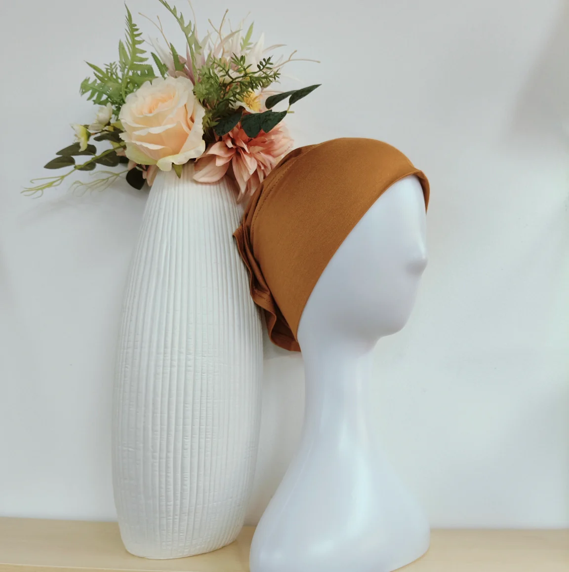 Viscose Hijab With Matching Undercap Set in Sand Brown - Image 2