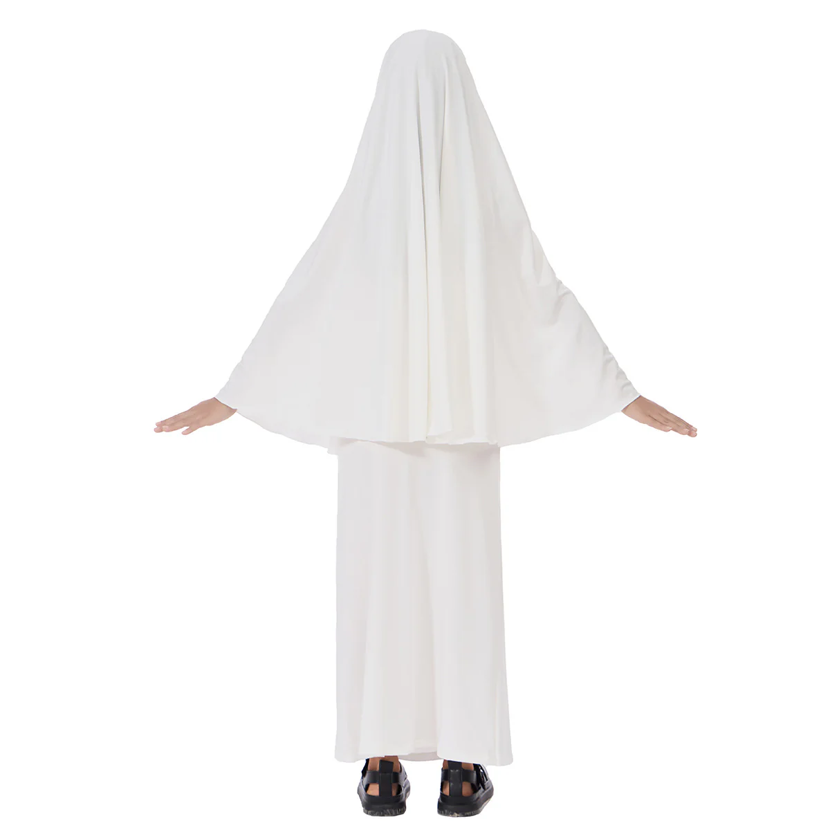 Girls Prayer Set | Girls Jilbab & Skirt Set - White - Image 4
