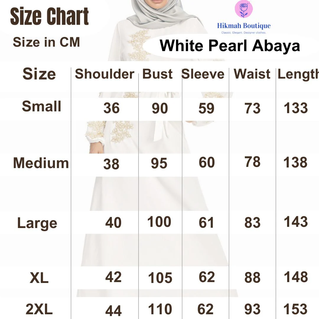 White Pearl Abaya - clearance online only - Image 5